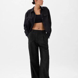 Gap women's black linen cotton trousers NWT size 6